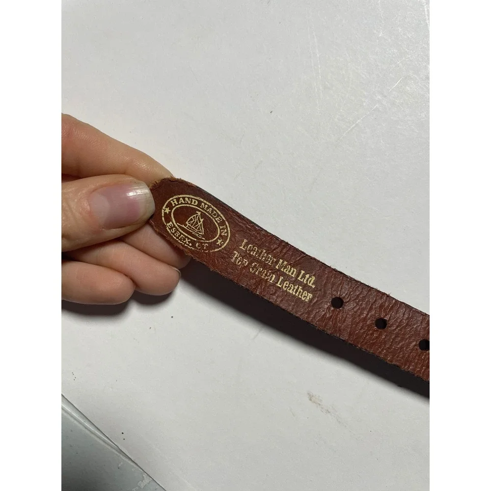 Leather Man Ltd Canvas Belt Kids Navy Blue Mallard Duck Embroidered Preppy Sport